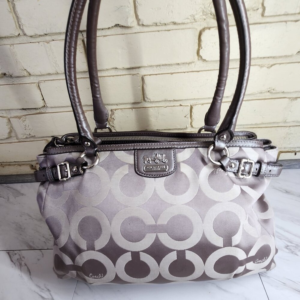 Coach Madison Bronze Signature C's Handbag Purse - Picture 2 of 16